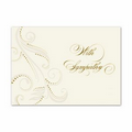 Flourish In Pearl Sympathy Card - Ecru Beige Unlined Envelope